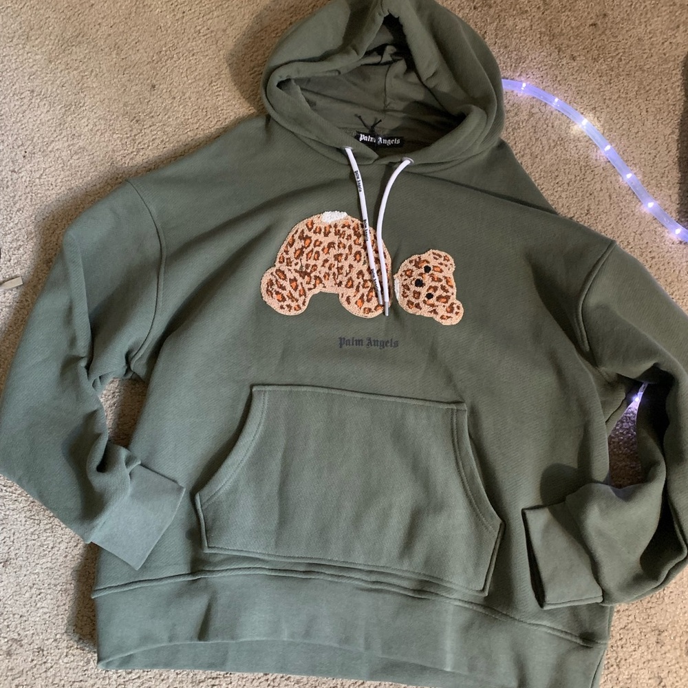 Palm Angels leopard teddy hoodie XXL